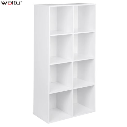 1PC Book Shelf 8 Storage Cubes Unit Freestanding Bookcases Organizer for Living Room Bedroom Office Home Furniture