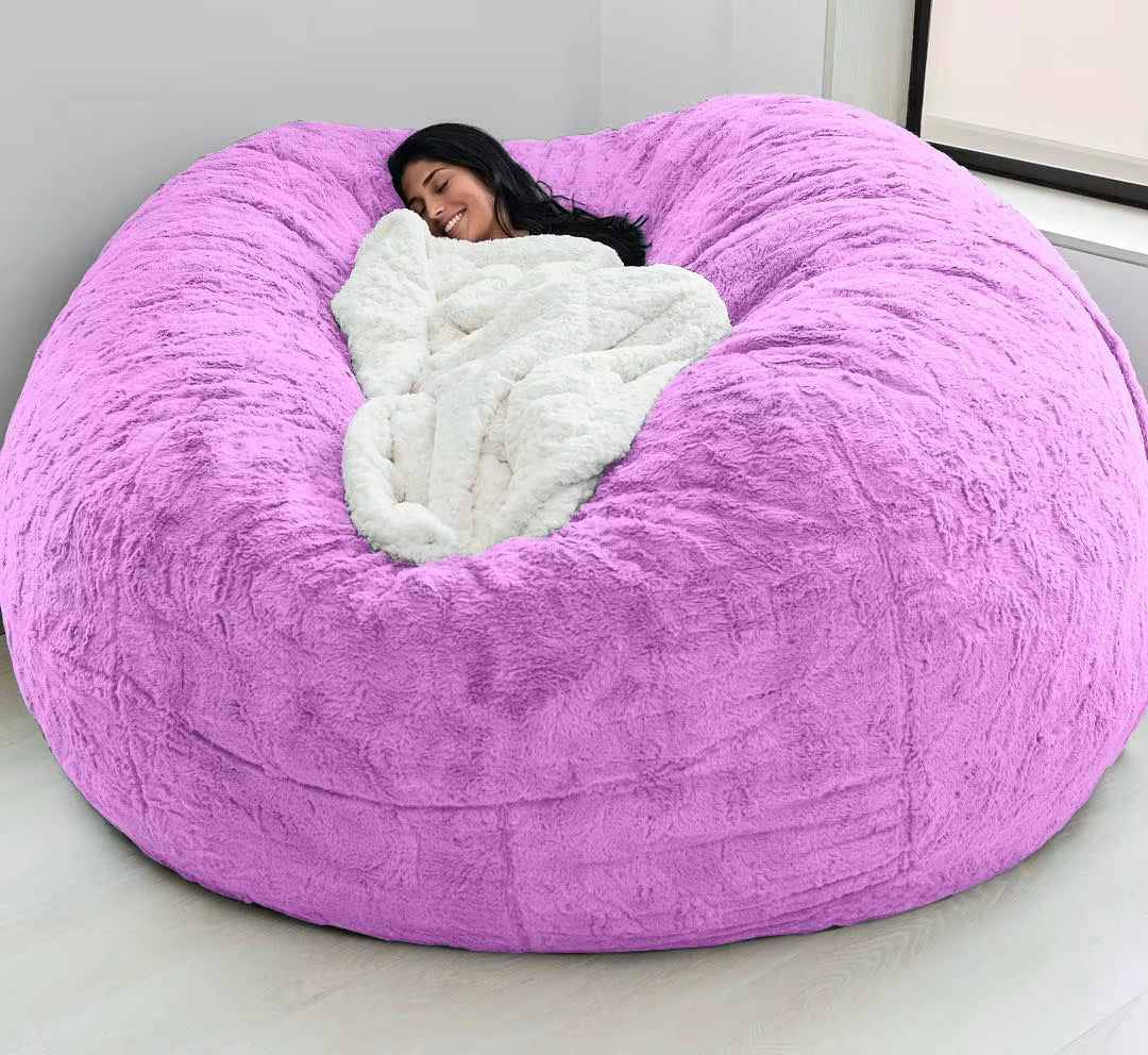 Soft Warm 180*90Cm Fur Giant Removable Washable Bean Bag Bed Cover Comfortable Living Room Furniture Lazy Sofa Coat