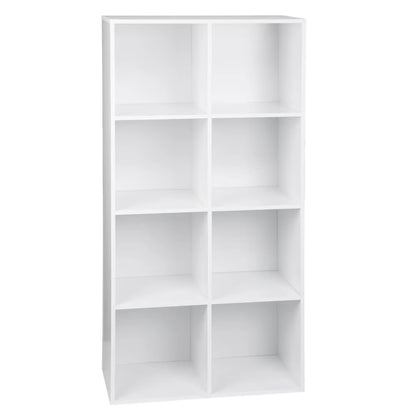 1PC Book Shelf 8 Storage Cubes Unit Freestanding Bookcases Organizer for Living Room Bedroom Office Home Furniture