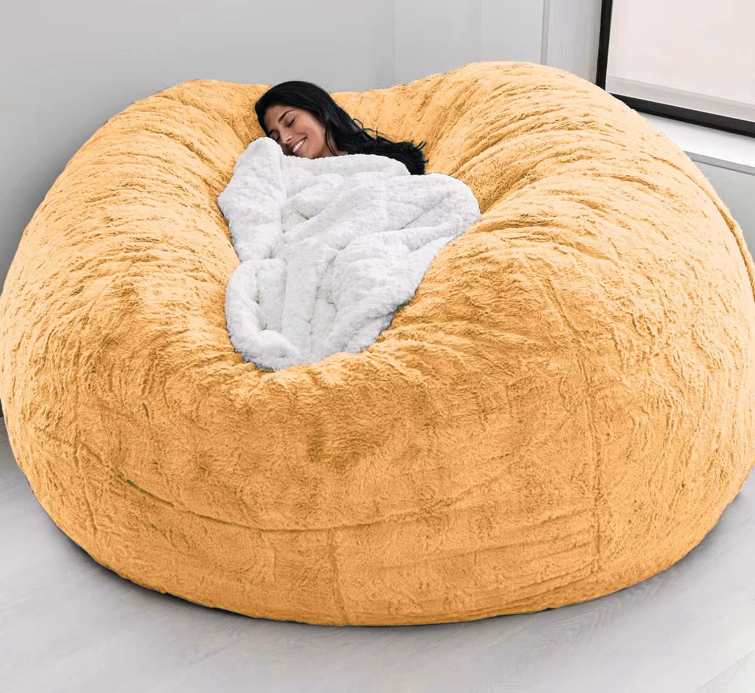 Soft Warm 180*90Cm Fur Giant Removable Washable Bean Bag Bed Cover Comfortable Living Room Furniture Lazy Sofa Coat