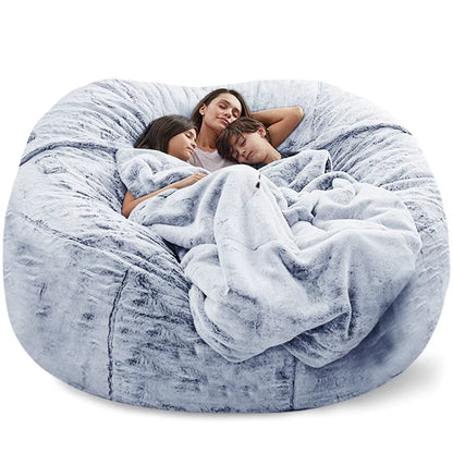 Soft Warm 180*90Cm Fur Giant Removable Washable Bean Bag Bed Cover Comfortable Living Room Furniture Lazy Sofa Coat