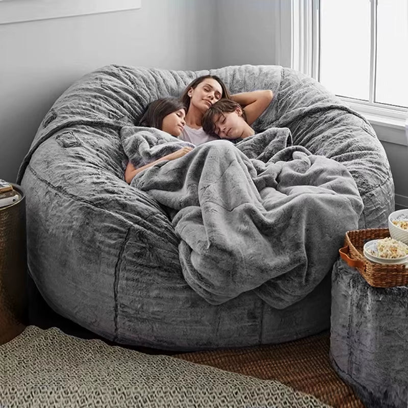 Soft Warm 180*90Cm Fur Giant Removable Washable Bean Bag Bed Cover Comfortable Living Room Furniture Lazy Sofa Coat