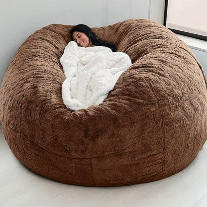 Soft Warm 180*90Cm Fur Giant Removable Washable Bean Bag Bed Cover Comfortable Living Room Furniture Lazy Sofa Coat